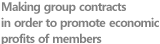 Making group contracts in order to promote economic profits of members